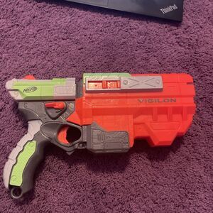 NERF Vortex Vigilon Disc Blaster Gun Tested & In Working Condition
